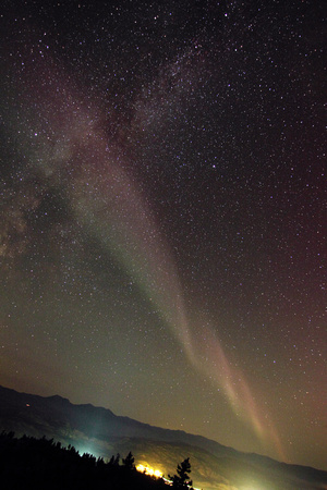 Aurora meets Milky Way
