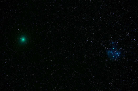 Comet 46P and Pleiades Dec 15 2018