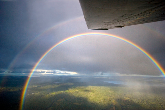 Double Rainbow from an Aircraft