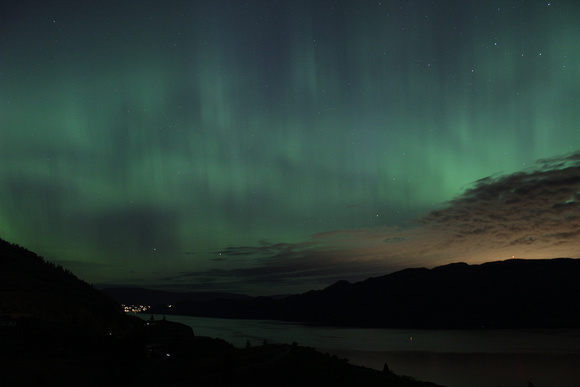 Okanagan Aurora Curtains over Kelowna