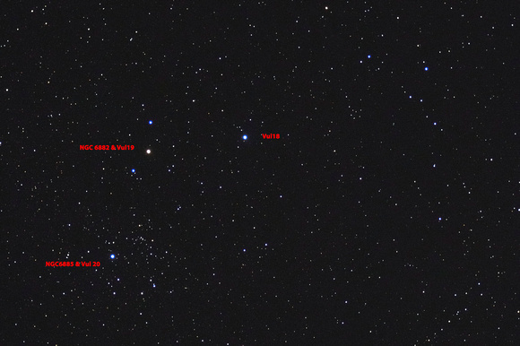 NGC 6885, NGC 6882 in Vulpecula the Fox