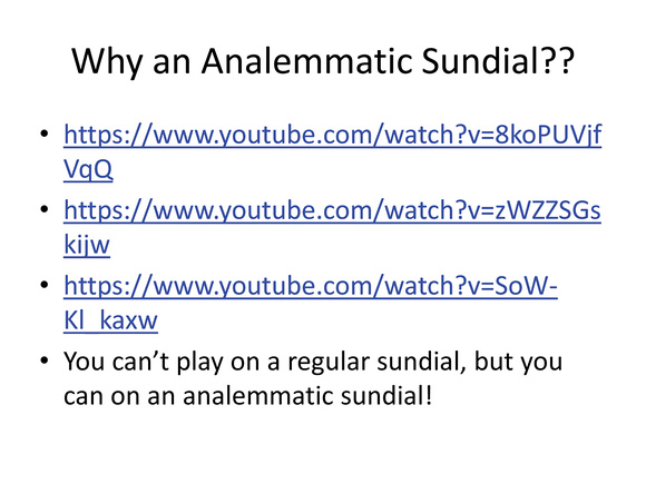 The Analemmatic Sundial Project