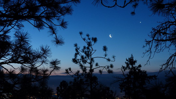 Moon and Venus in Morning Twilight