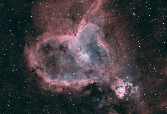 IC 1805, the Heat Nebula, and IC 1795, the Fish Head Nebula
