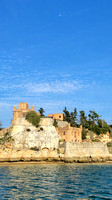 Ferragudo Castle and Waxing Gibbous Moon