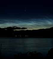 Comet NeoWise with Noctilucent clouds.